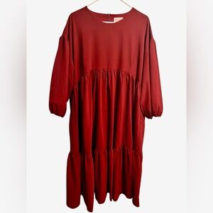 Dainty Jewells Burgundy Long Sleeve Dress